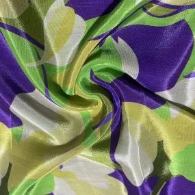 Purple Floral Print Crepe Fabric 18165