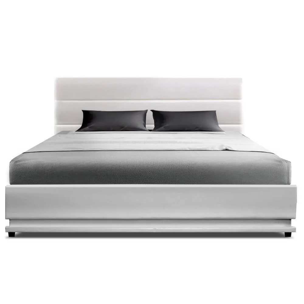 Queen Package | Henley LED Storage Bed White & Bonita Euro Top Mattress (Medium Firm)