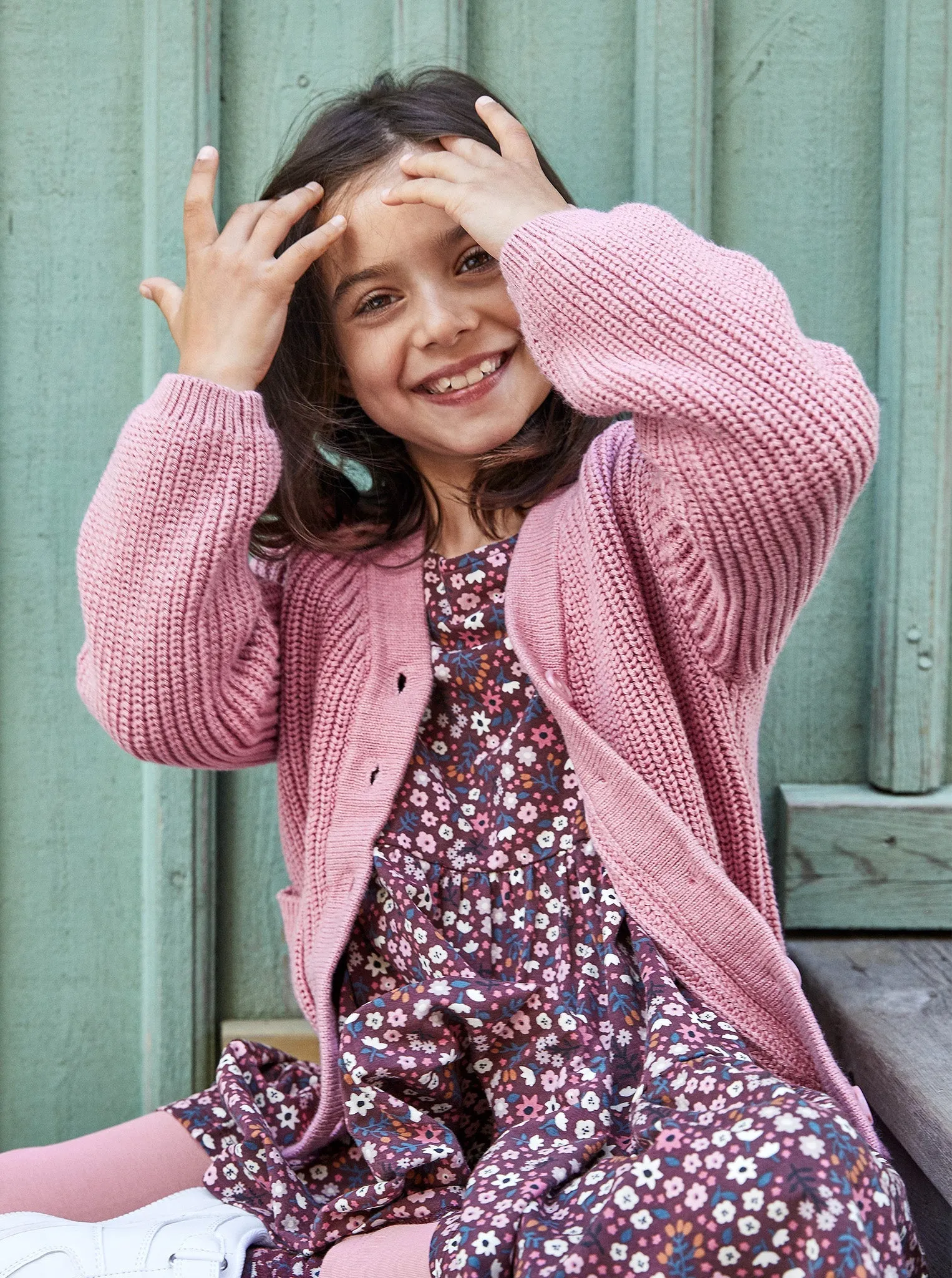 Rib Knit Kids Cardigan