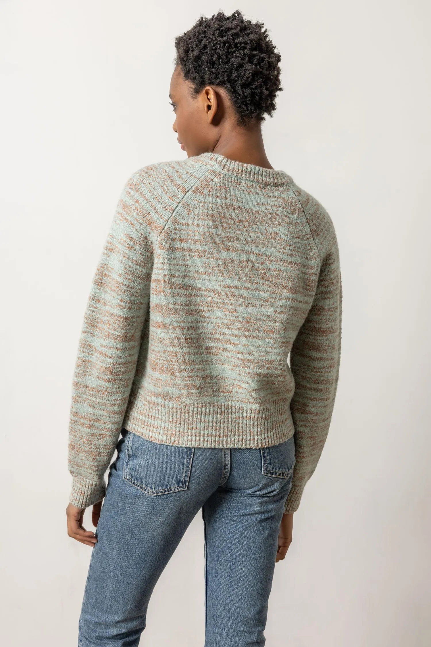 Ribbed Neck Raglan Sweater