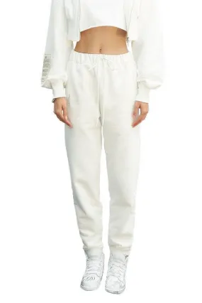 Rissers White Drawstring Sweatpants