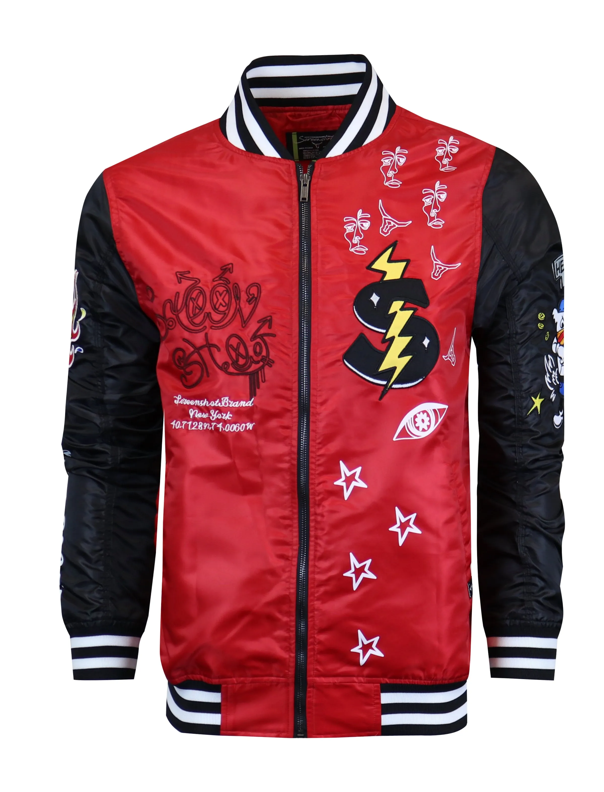 S51113-VARSITY BOMBER JACKET (RED)