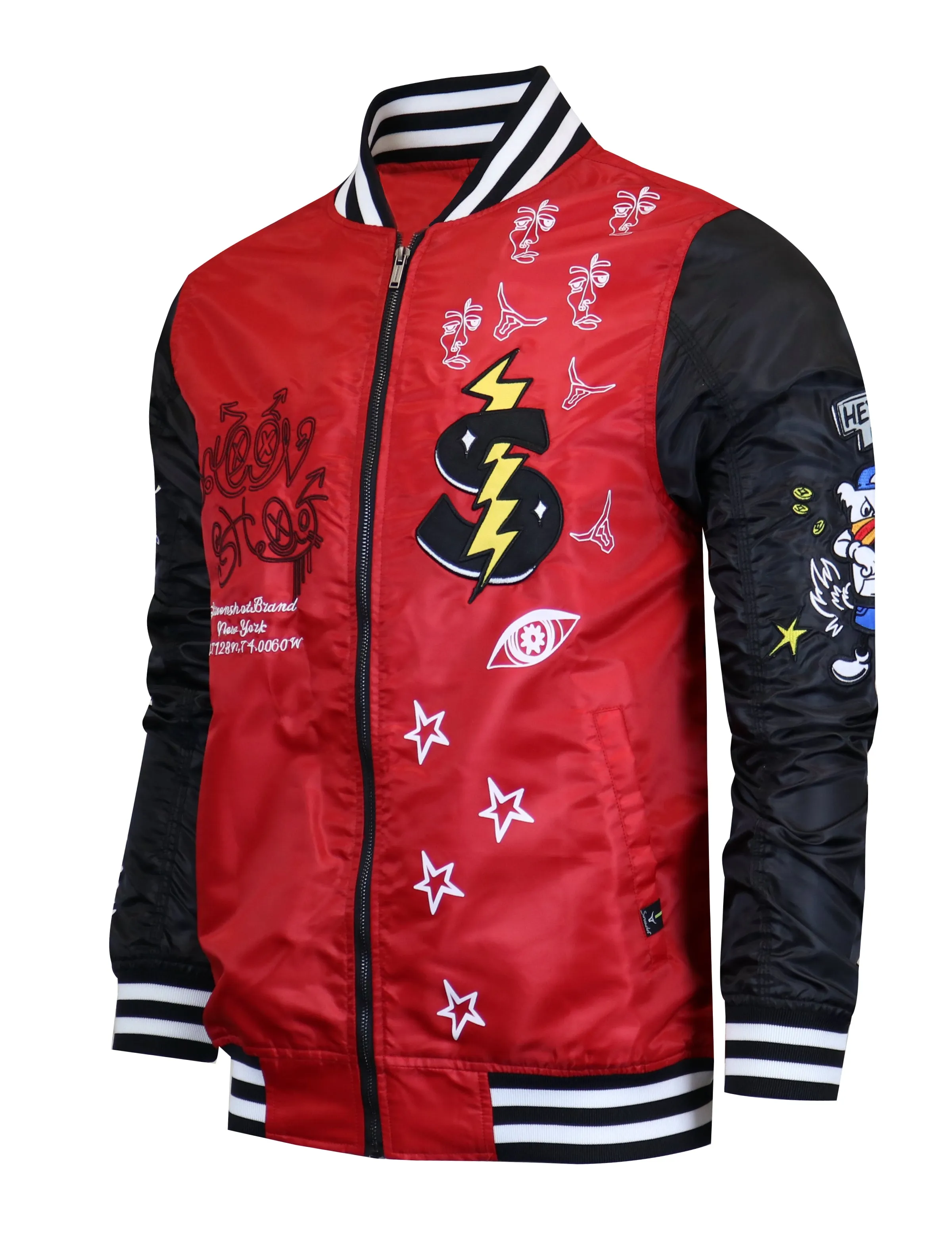 S51113-VARSITY BOMBER JACKET (RED)