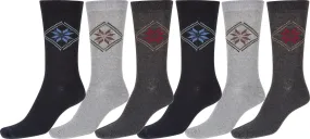 Sakkas Men's Snowflake Cotton Poly Blend Dress Socks Value 6-Pack