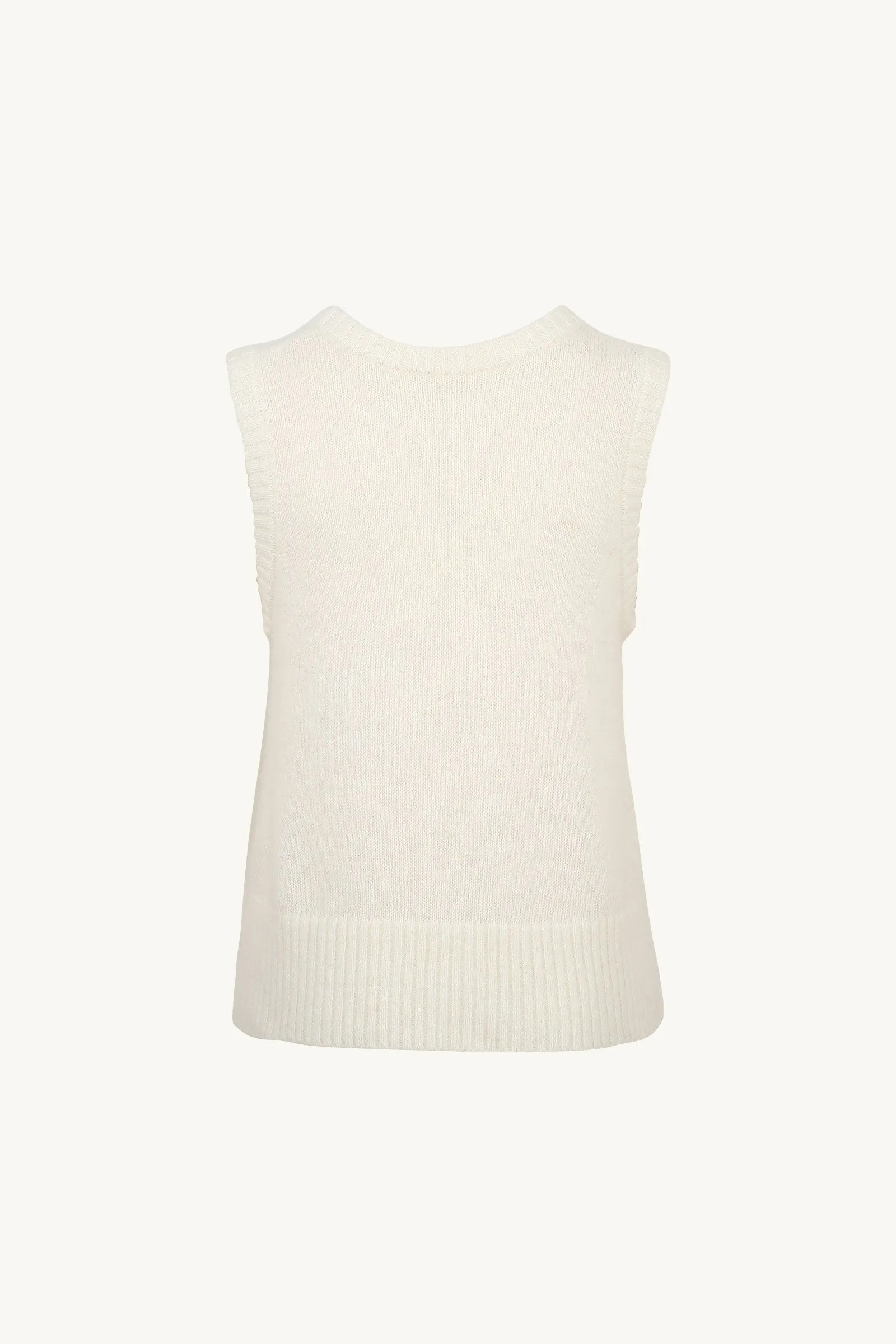 Scoop Neck Vest -- Fuzzy Knit