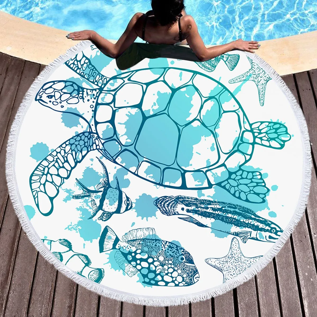 Sea Turtle Society Towel   Backpack