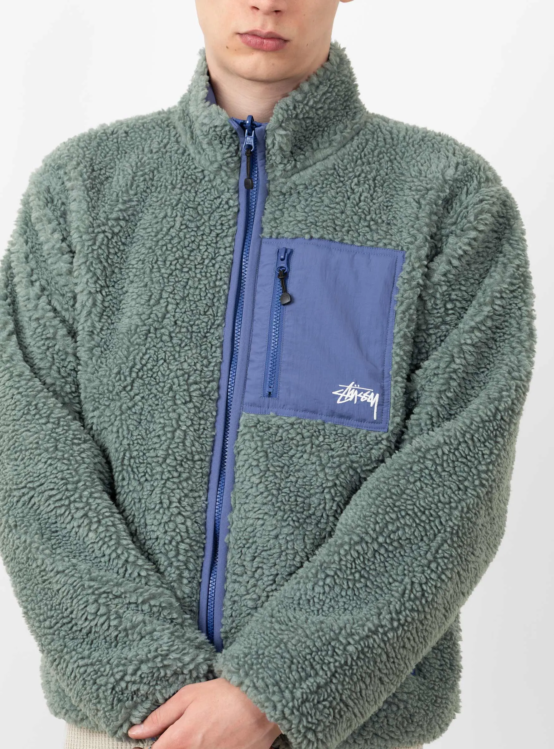 Sherpa Reversible Jacket Bluestone