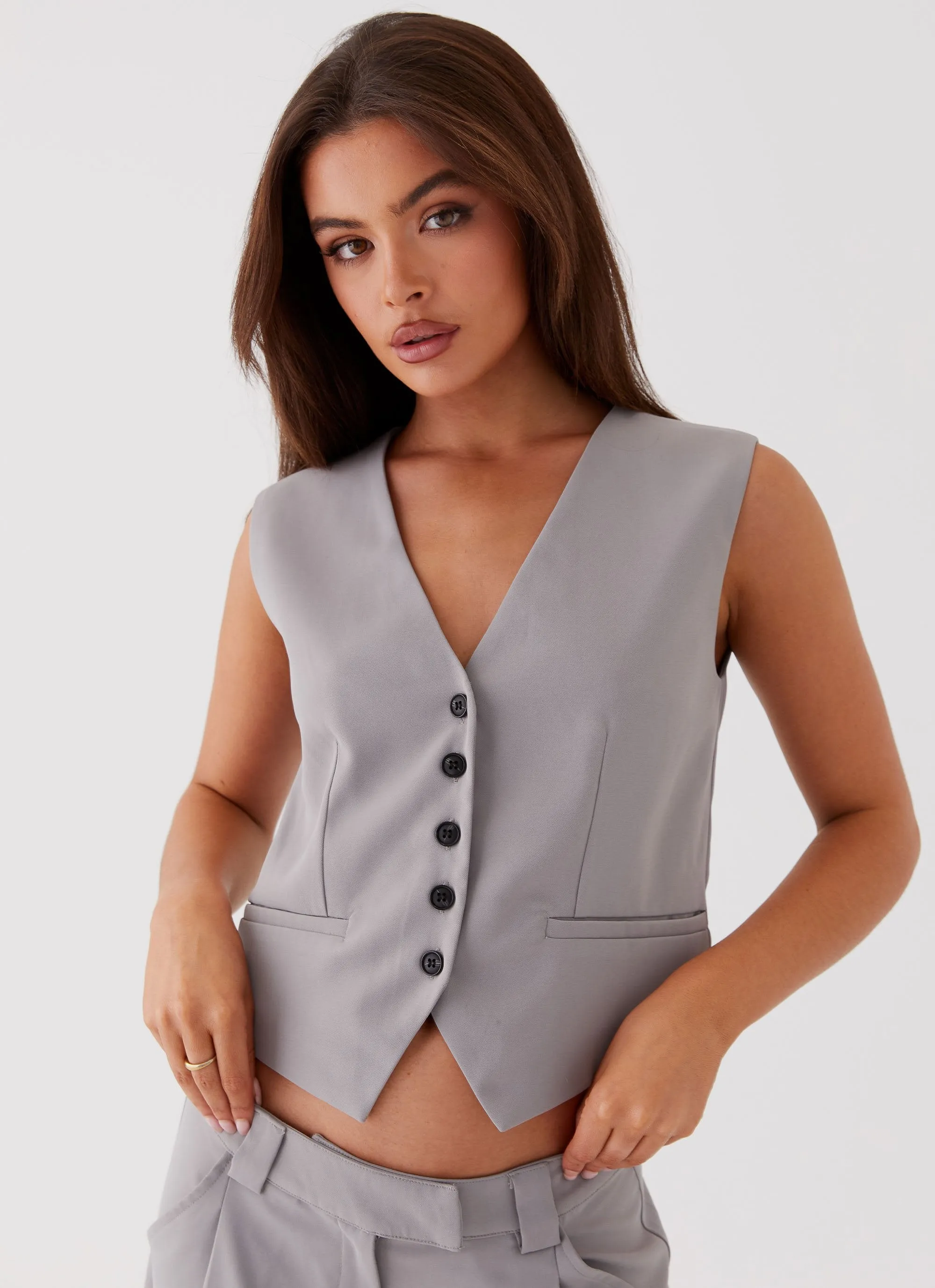 Shivonne Oversized Vest - Grey