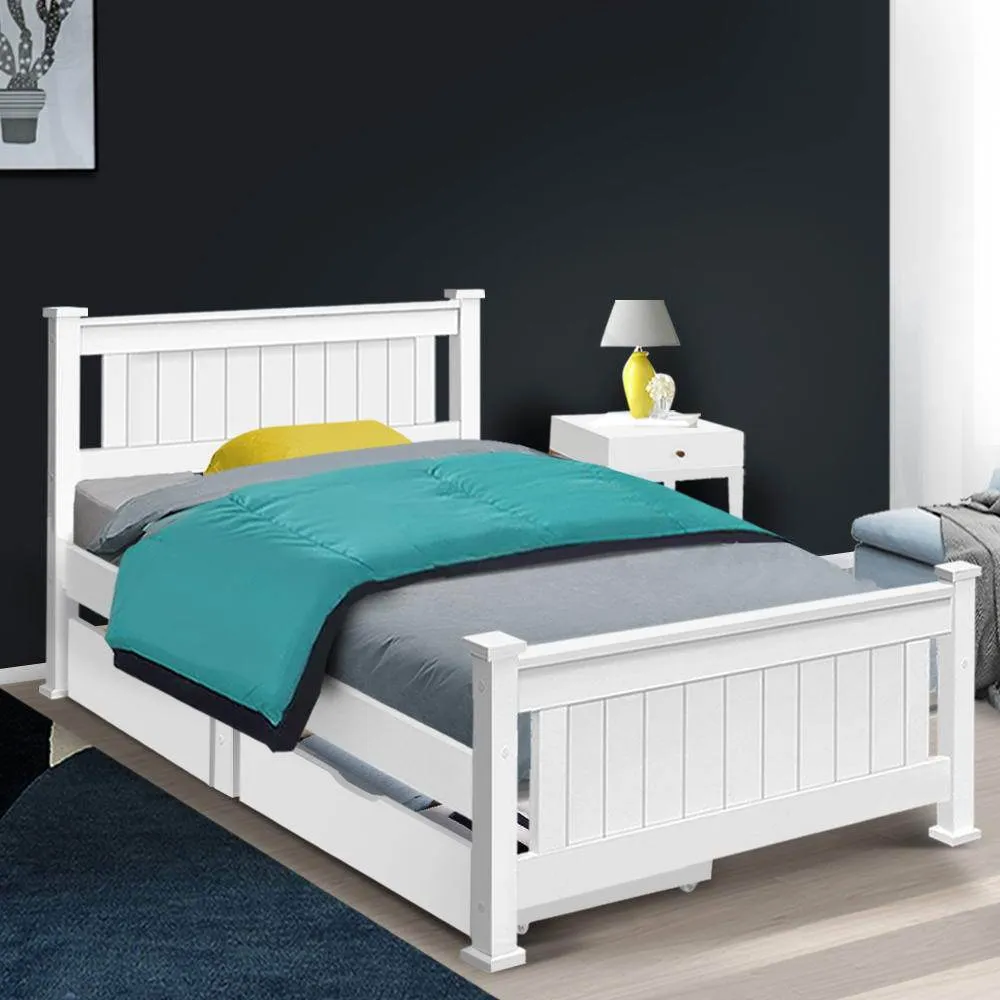 Single Package | Kids Cottesloe Storage Bed with Two Drawers & Bonita Pillow Top Mattress (Medium Firm)