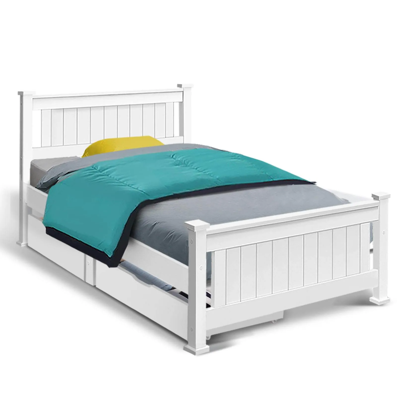 Single Package | Kids Cottesloe Storage Bed with Two Drawers & Bonita Pillow Top Mattress (Medium Firm)