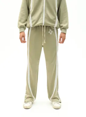 Sports Icon Tracksuit Flare Pants Beige