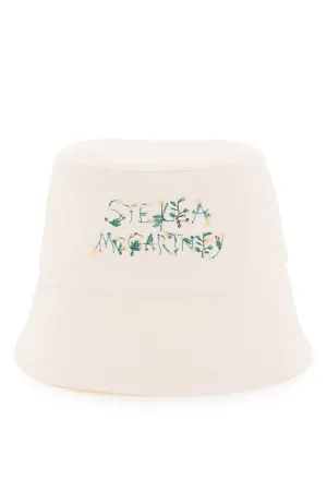 Stella mccartney bucket hat with floral logo embroidery