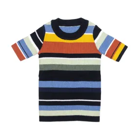 Striped Rib Knit Tee