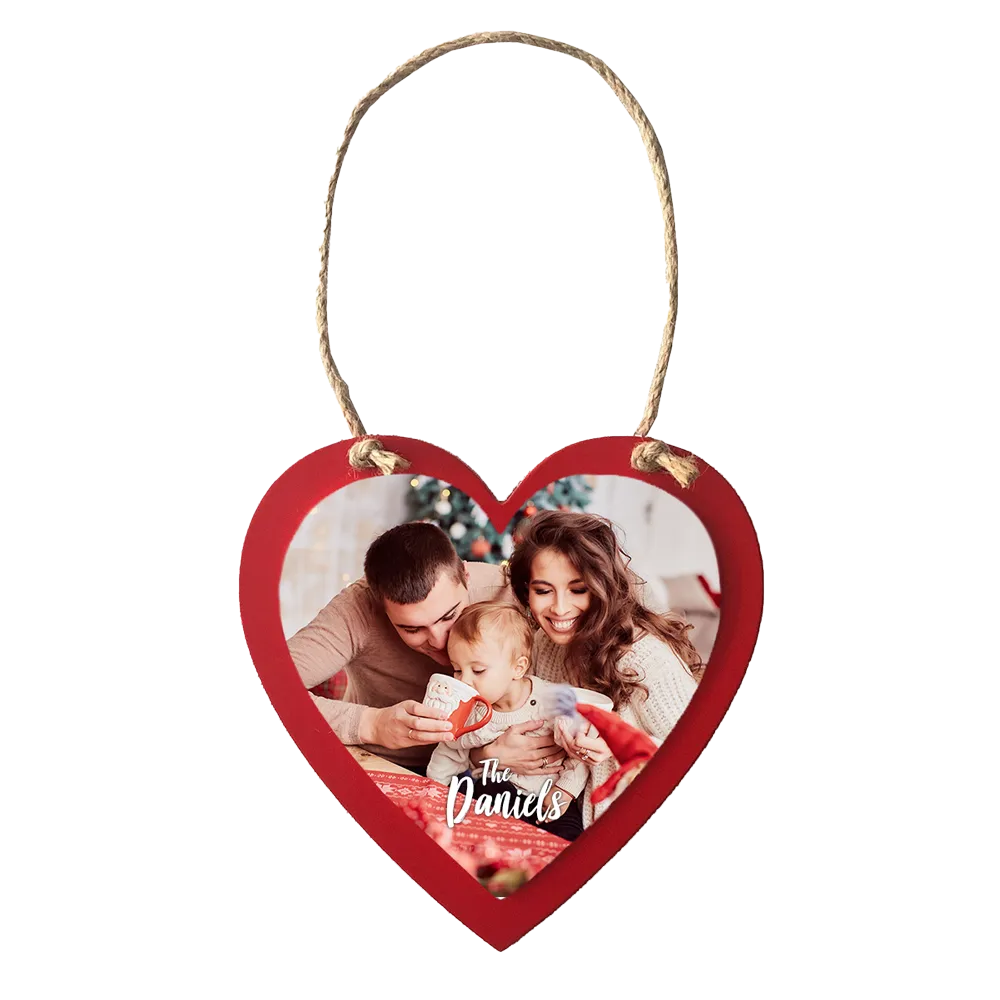 Sublimation wooden heart ornament  5.5" X 5.6"