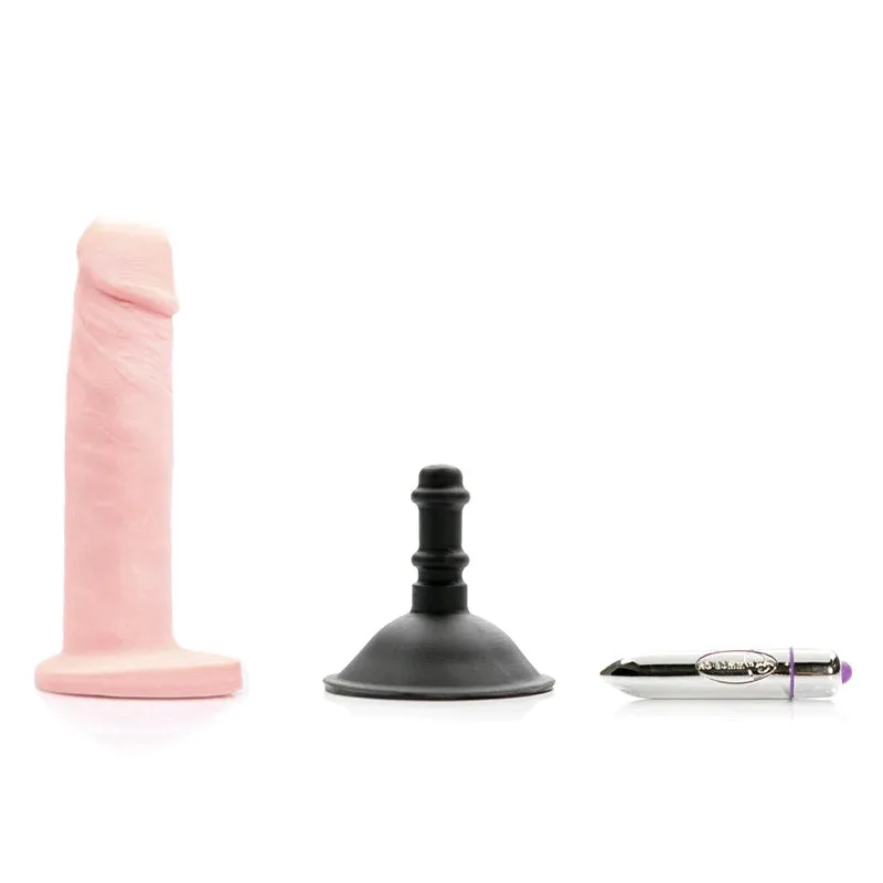 Tantus Alan O2 Dual Density Vibrating Dildo Kit Cream (bag)