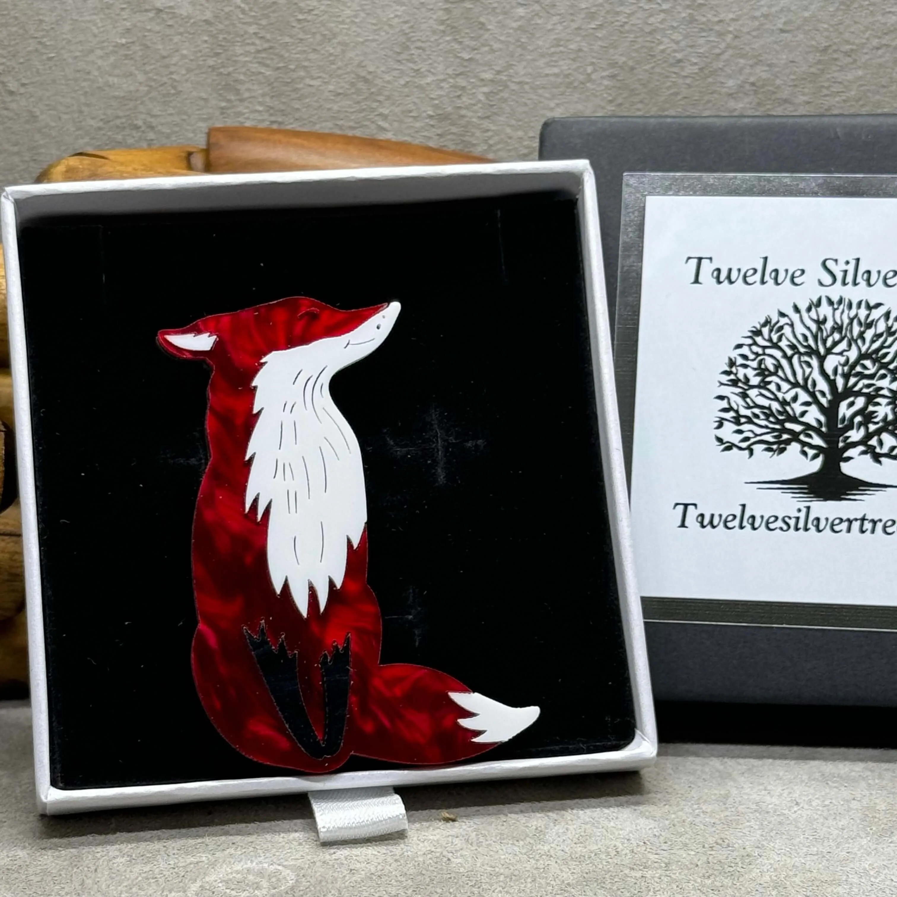 The Elegant Fox - Acrylic Art Brooch