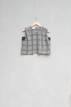 Urvashi Kaur   I   Mito BLOUSE FRIO handloom cotton and linen silk jersey slate TESSELLATE- 45