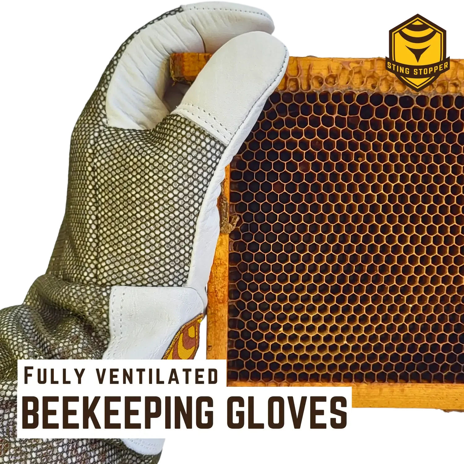 Ventilated Goat Skin Beekeeping Gloves