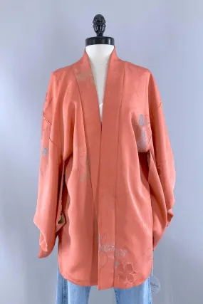 Vintage Pink Orchid Silk Kimono Cardigan