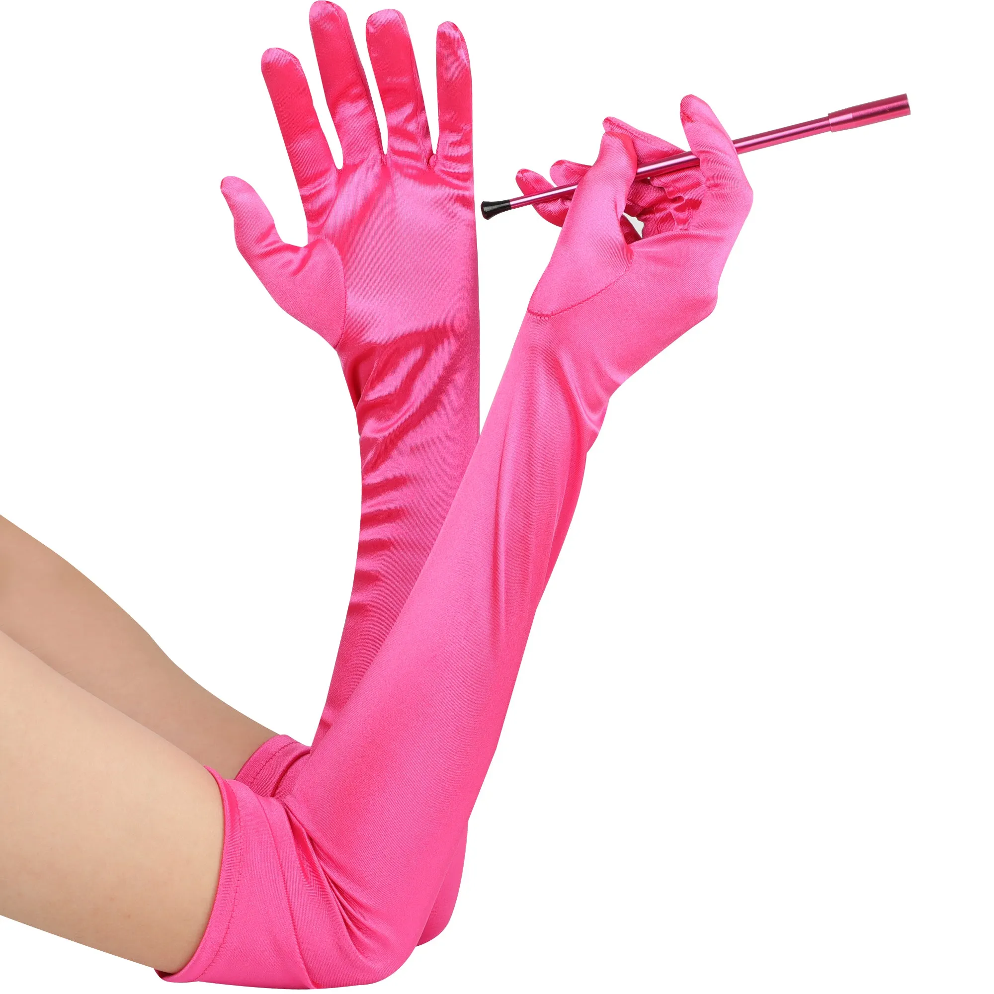 Vixen Accessory Bundle Set Telescopic Cigarette Holder   Long Satin Gloves Audrey Hepburn Inspired