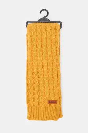 Women Mustard Knitted Scarf