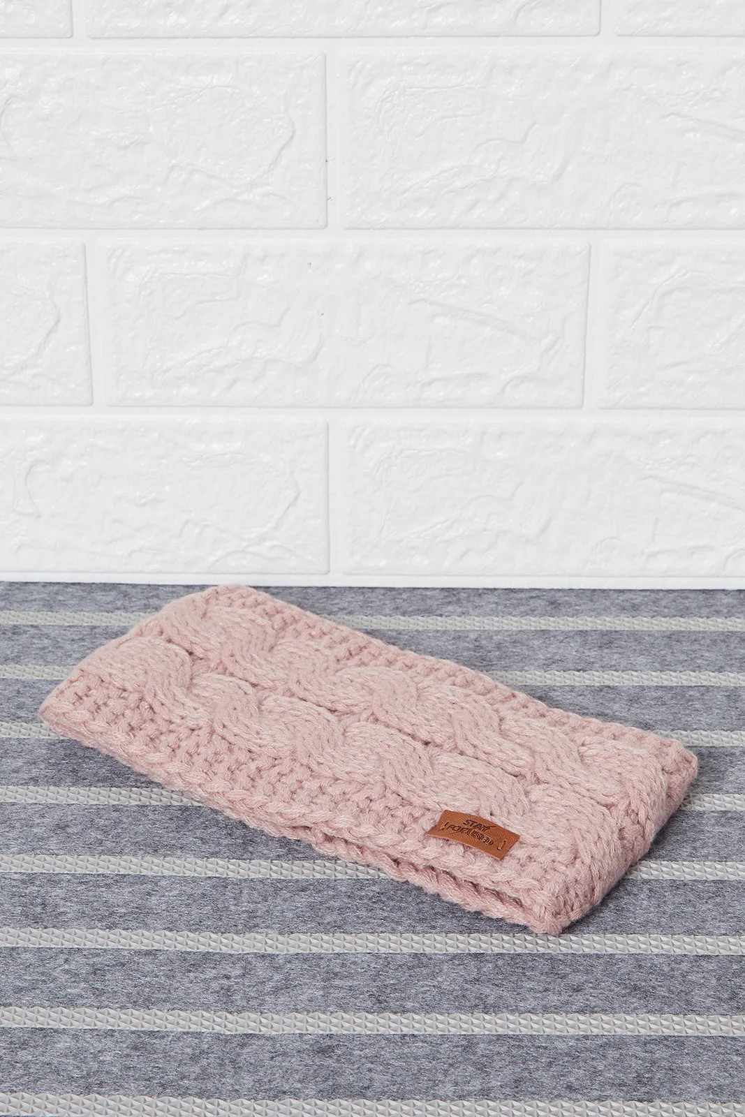 Women Pink And Black Knitted Headwarmer Set (Pack Of 2)