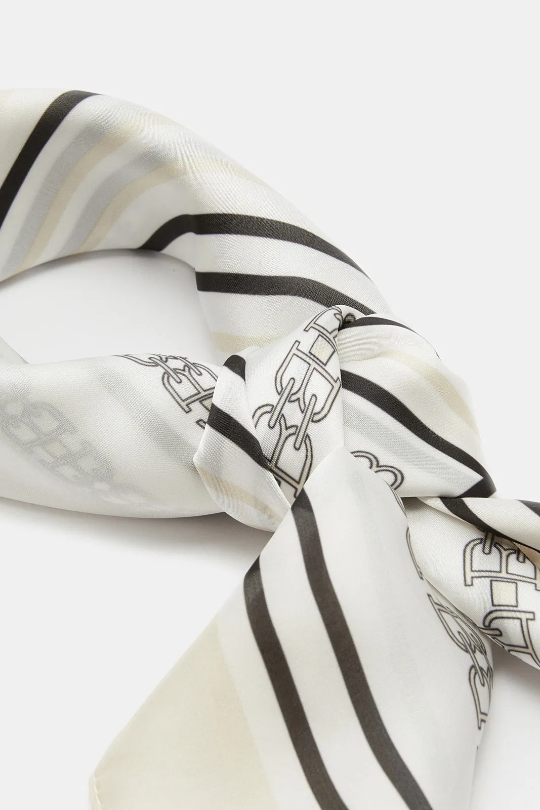 Women White Printed Scarf