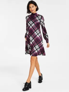 Women's Plaid Sweater Dress,Multi