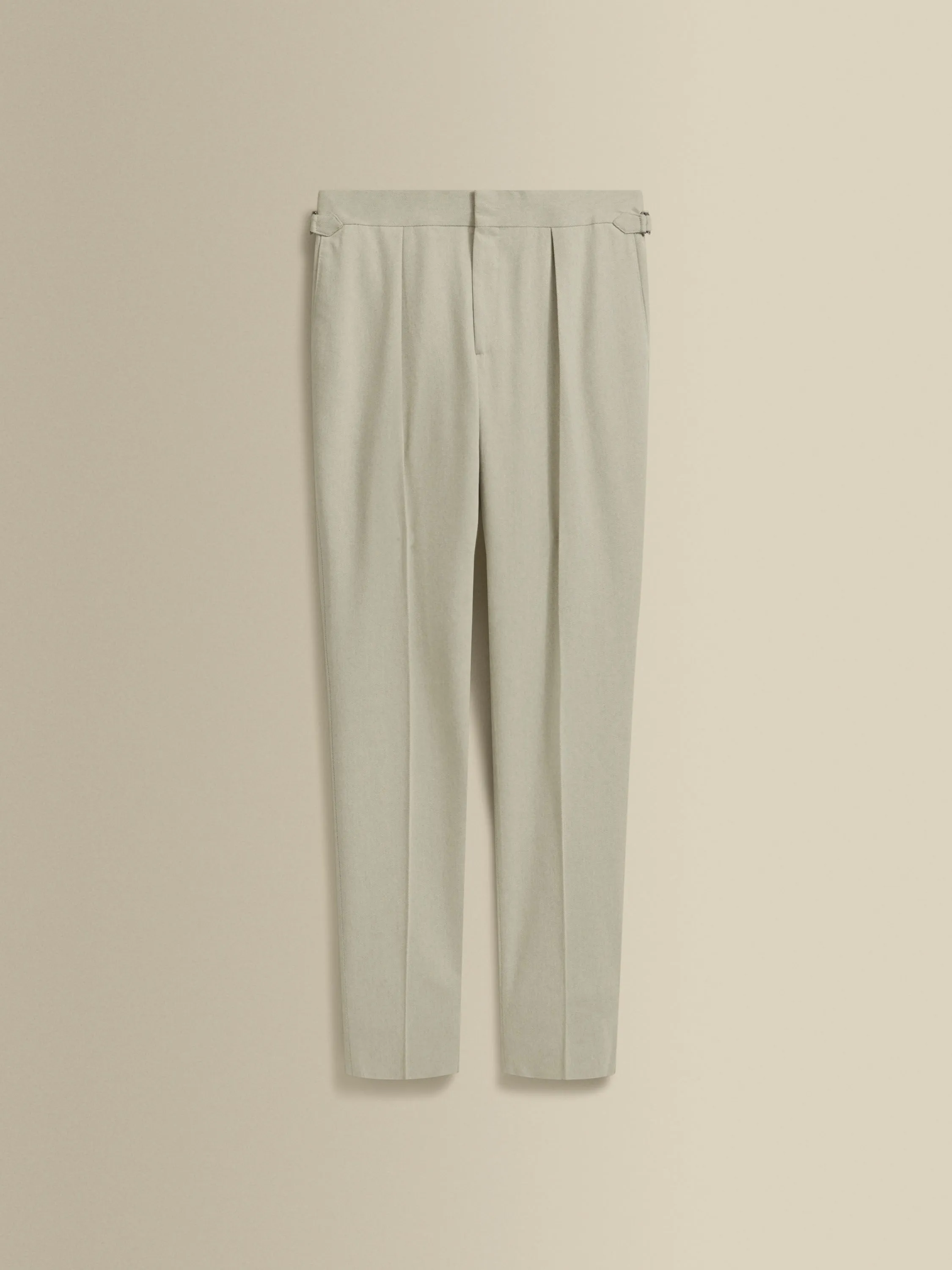 Wool Single Pleat Wide Leg Tailored Trousers