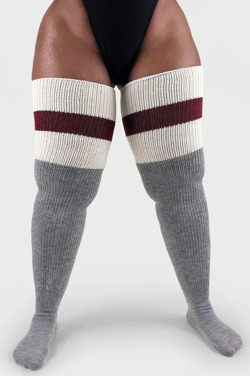 Woolies Mahogany Plus Size Thigh High Socks