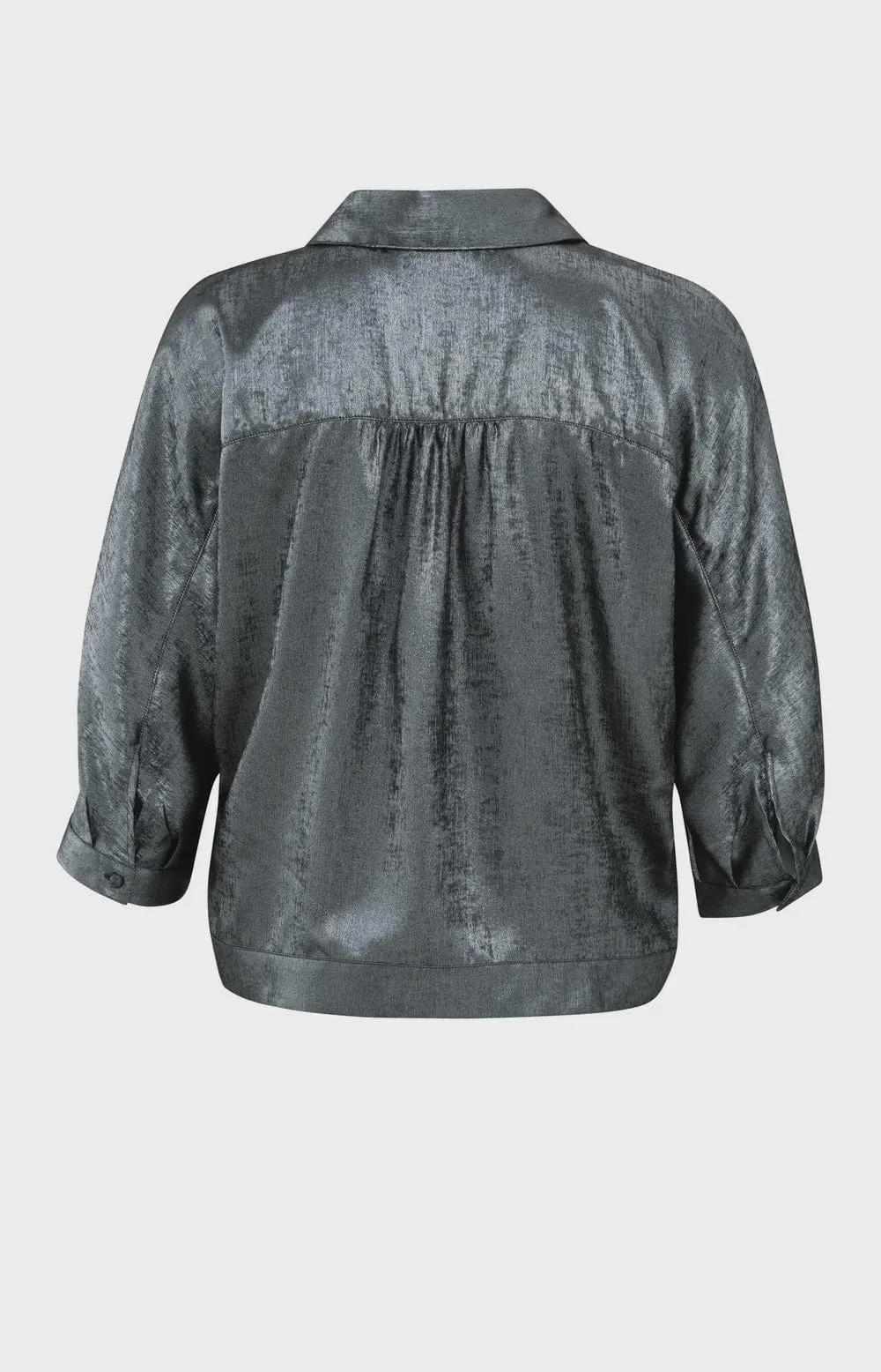 Yaya Metallic Blouse 3/4 Batwing Sleeve